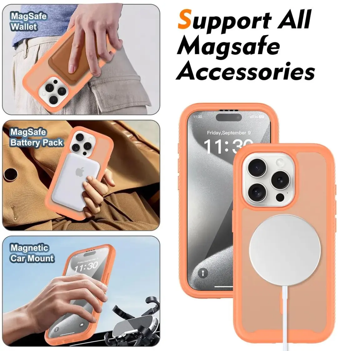 Selected Hoesje iPhone 15 Pro Matte Oranje - Full Protect