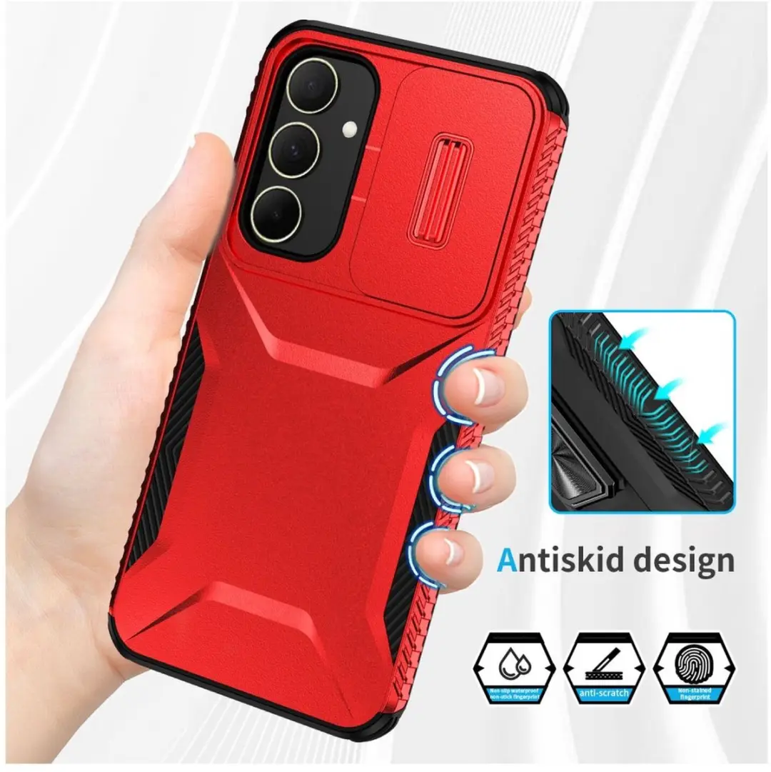 Selected Hoesje Samsung Galaxy A35 Camera Slider - Rood