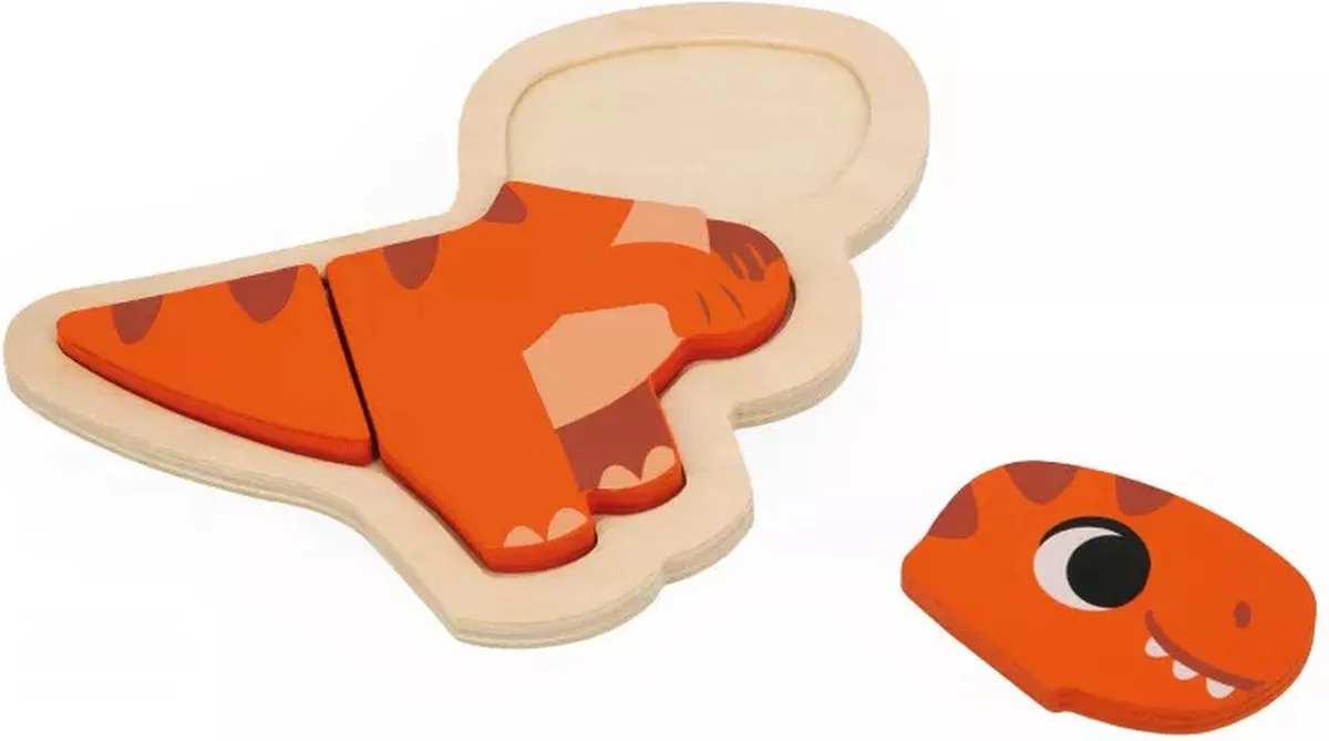 Janod Dino J05824 Houten Puzzels - 14 Stuks - Multikleur - afbeelding 6 van 6