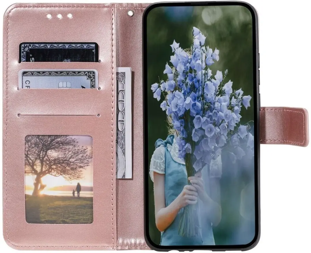 Selected Hoesje Samsung Galaxy A35 Mandala - Roze Goud - 3 Pasjes