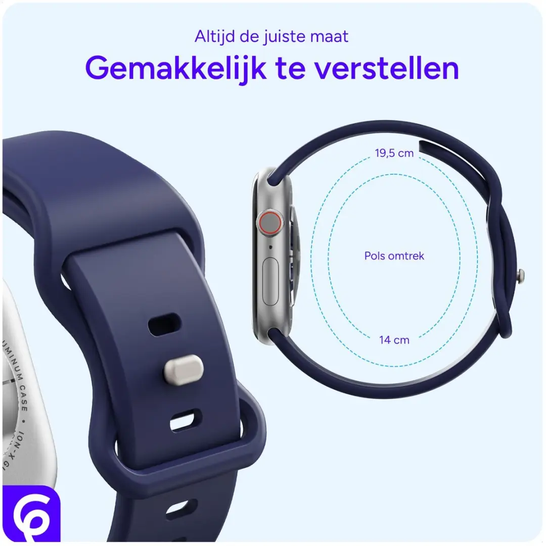 Selected SBG Siliconen Bandje Apple Watch - 42/44/45/46/49mm Midnight Blue