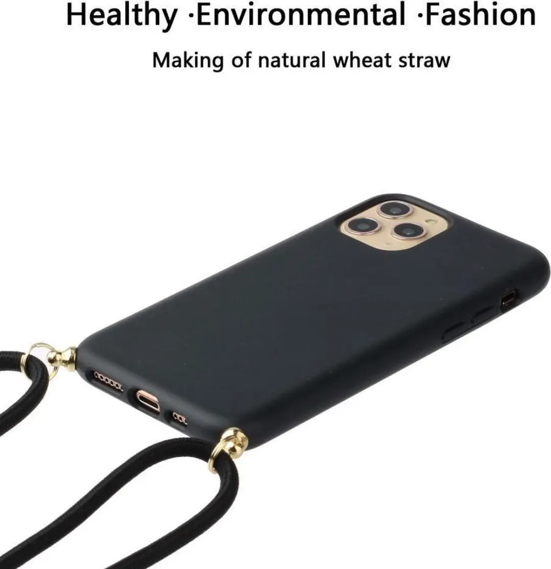 Selected Hoesje iPhone 12 Mini Back Cover met Koord - Zwart
