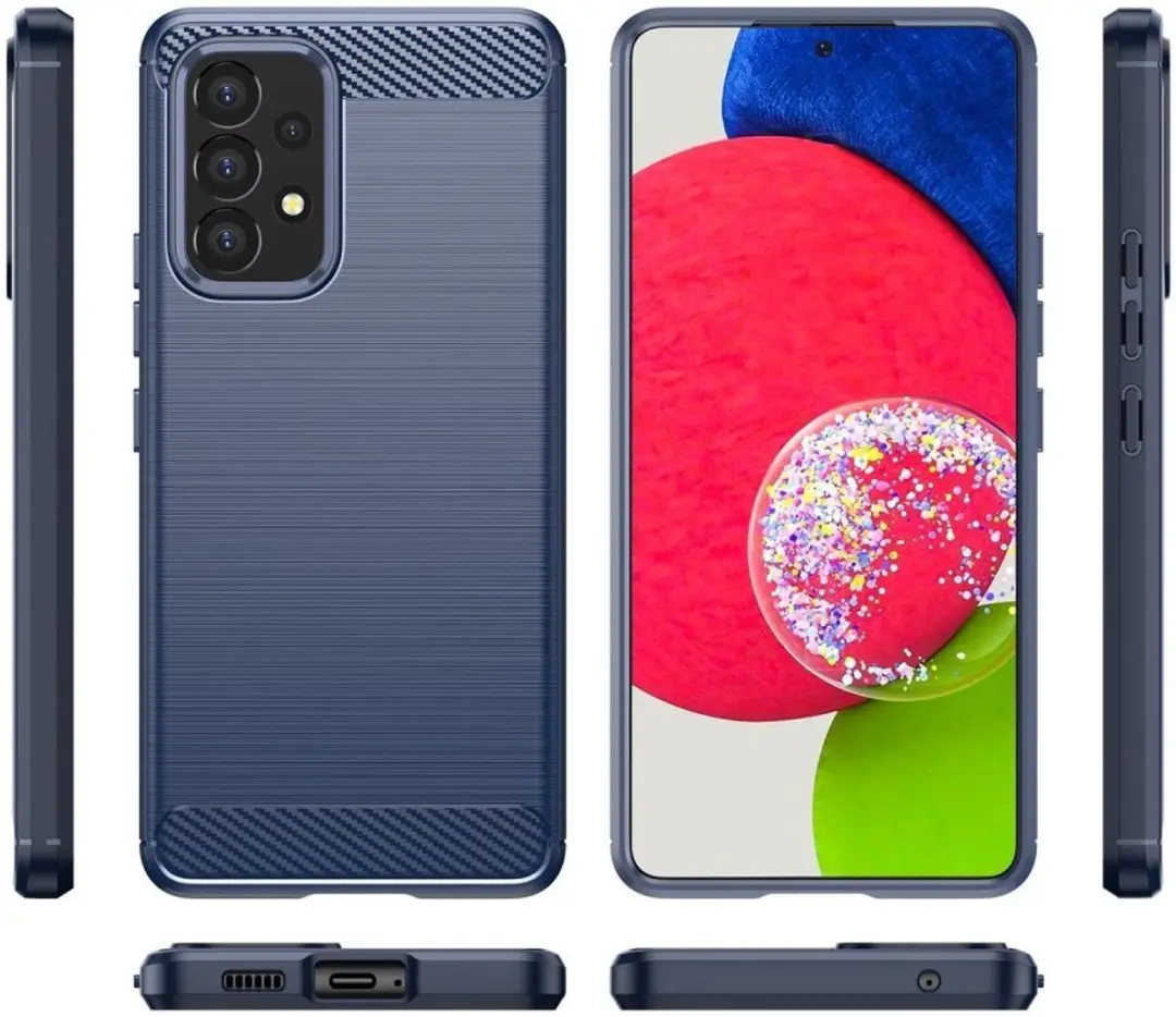 Selected Geborsteld TPU Hoesje Samsung Galaxy A53 - Blauw