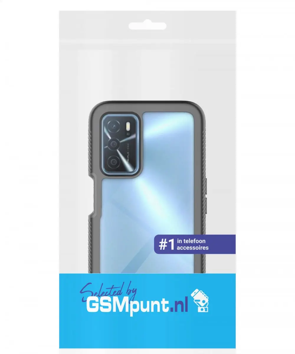 Selected Oppo A54s Hoesje - Full Protect - Zwart/Transparant