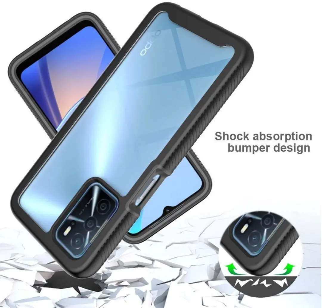 Selected Oppo A54s Hoesje - Full Protect - Zwart/Transparant