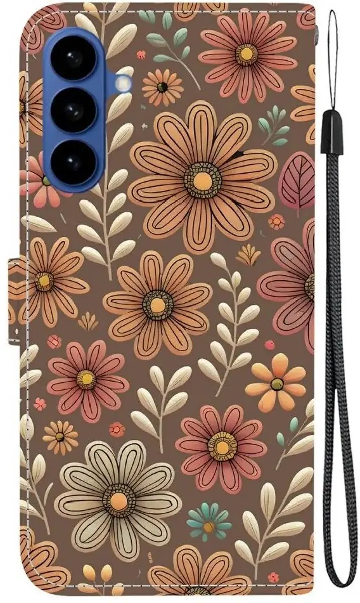 Selected Hoesje Samsung Galaxy A37 Portemonnee Book Case - Oranje/Bruin