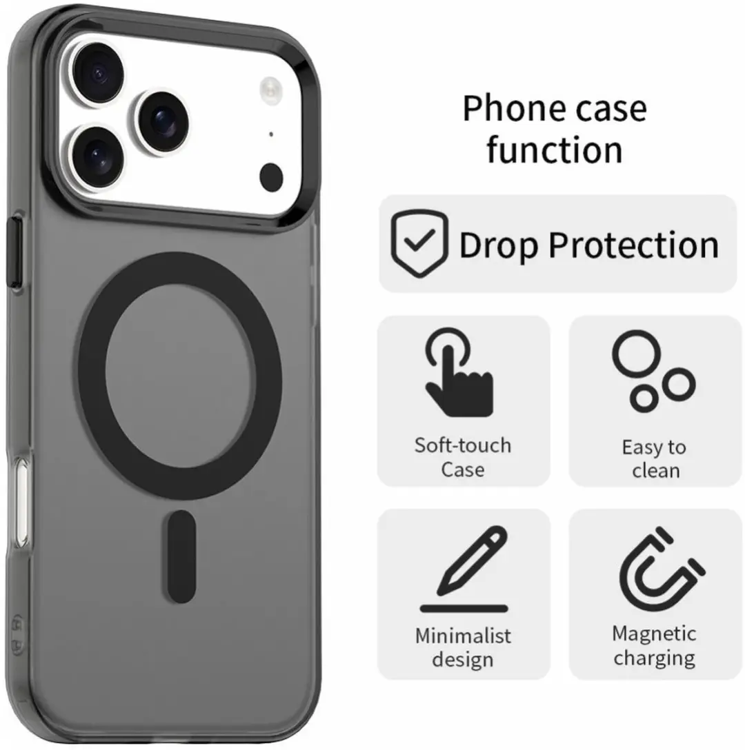 Selected MagSafe Backcover iPhone 17 Pro - Zwart & Transparant