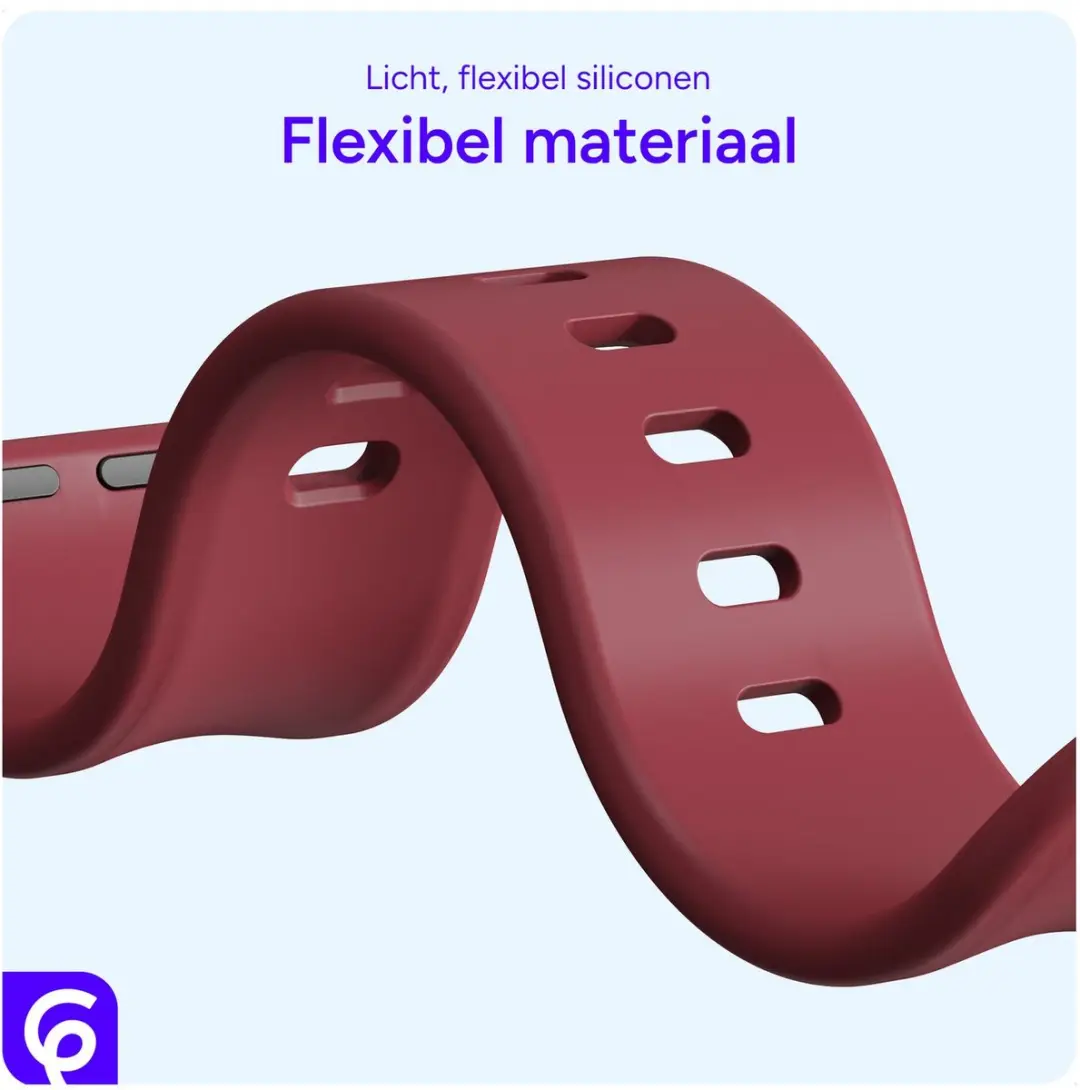 Selected SBG Siliconen Bandje Apple Watch Series 8 41mm - Bordeaux - afbeelding 6 van 6