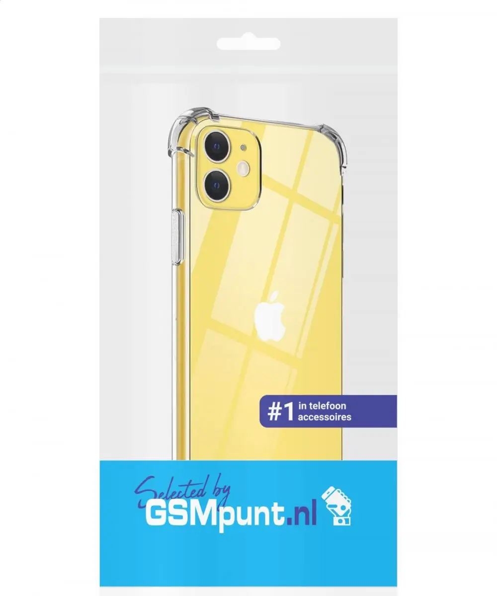 Selected iPhone 11 Hoesje Transparant + Red - Schokbestendig