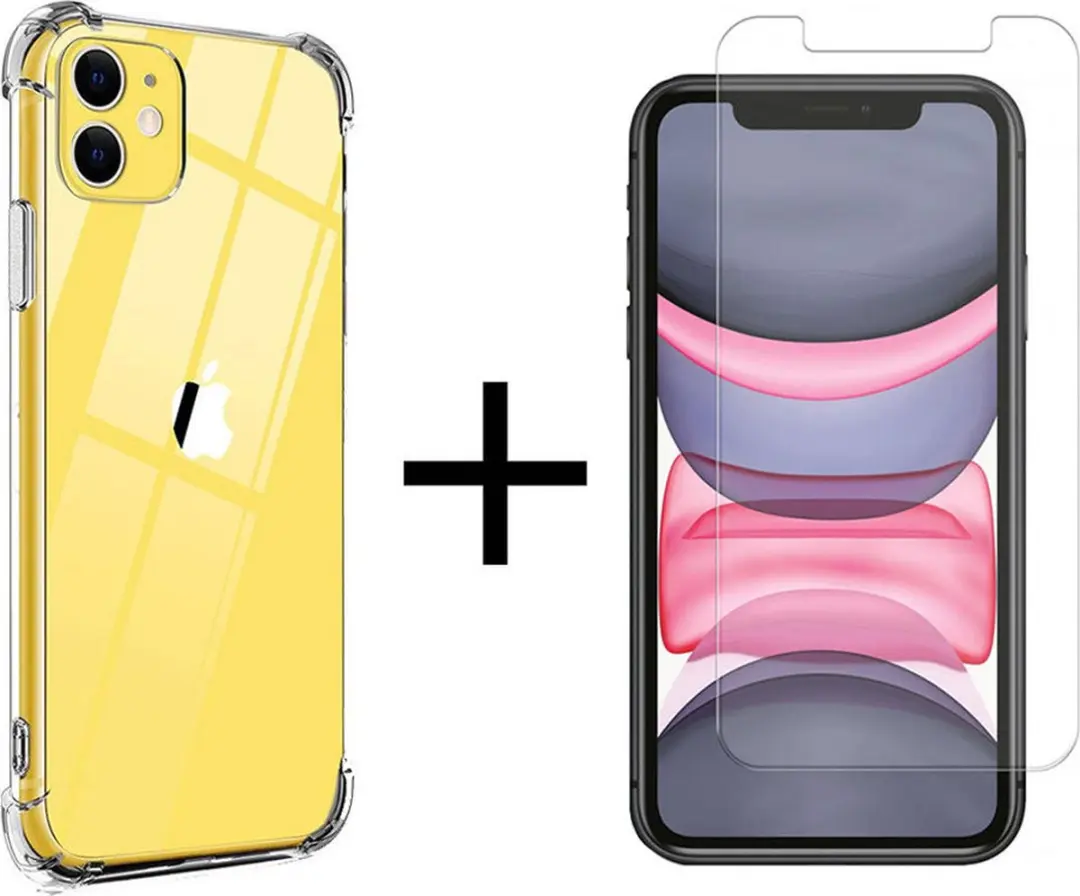 Selected iPhone 11 Hoesje Transparant + Red