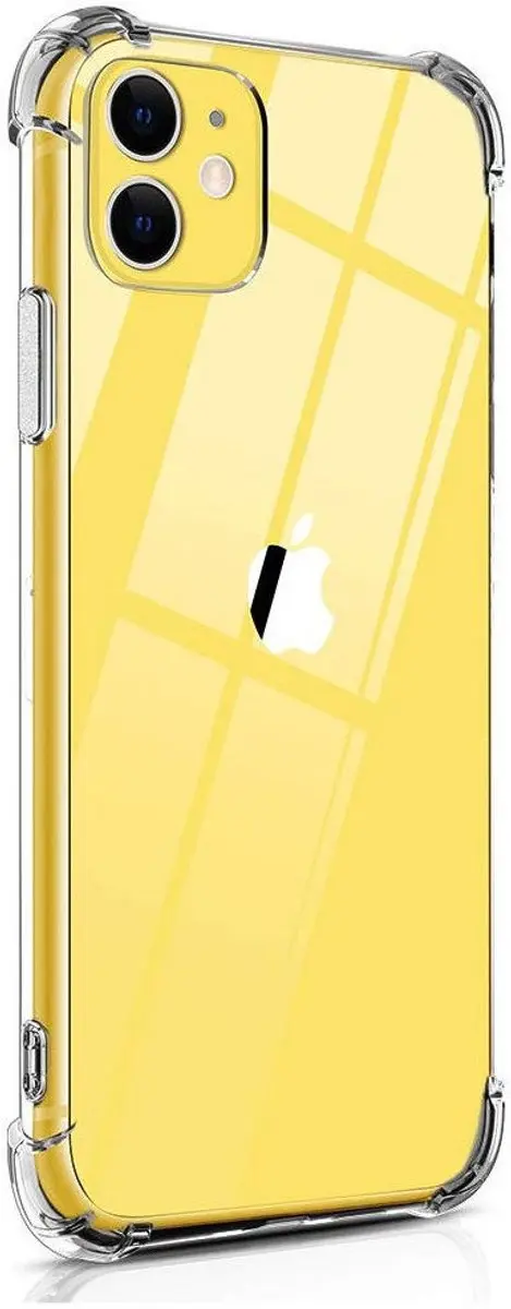 Selected iPhone 11 Hoesje Transparant + Red - Schokbestendig