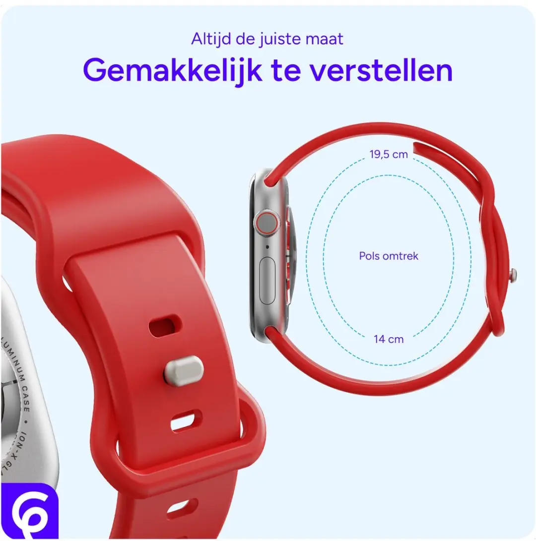 Selected SBG Siliconen Horlogeband Apple Watch 45mm - Rood