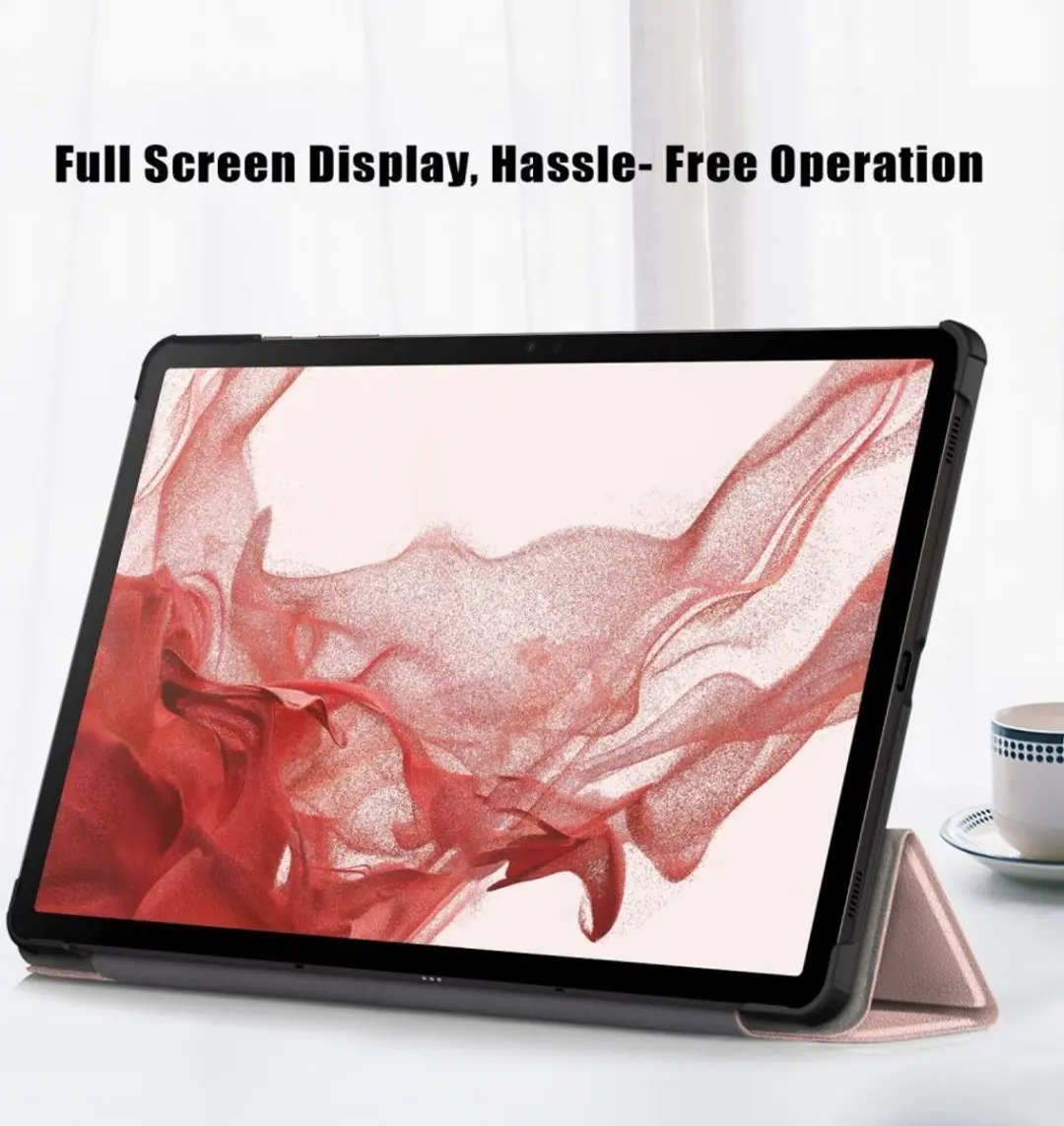 Samsung Galaxy Tab S9 Book Case Hoes - Roze Goud