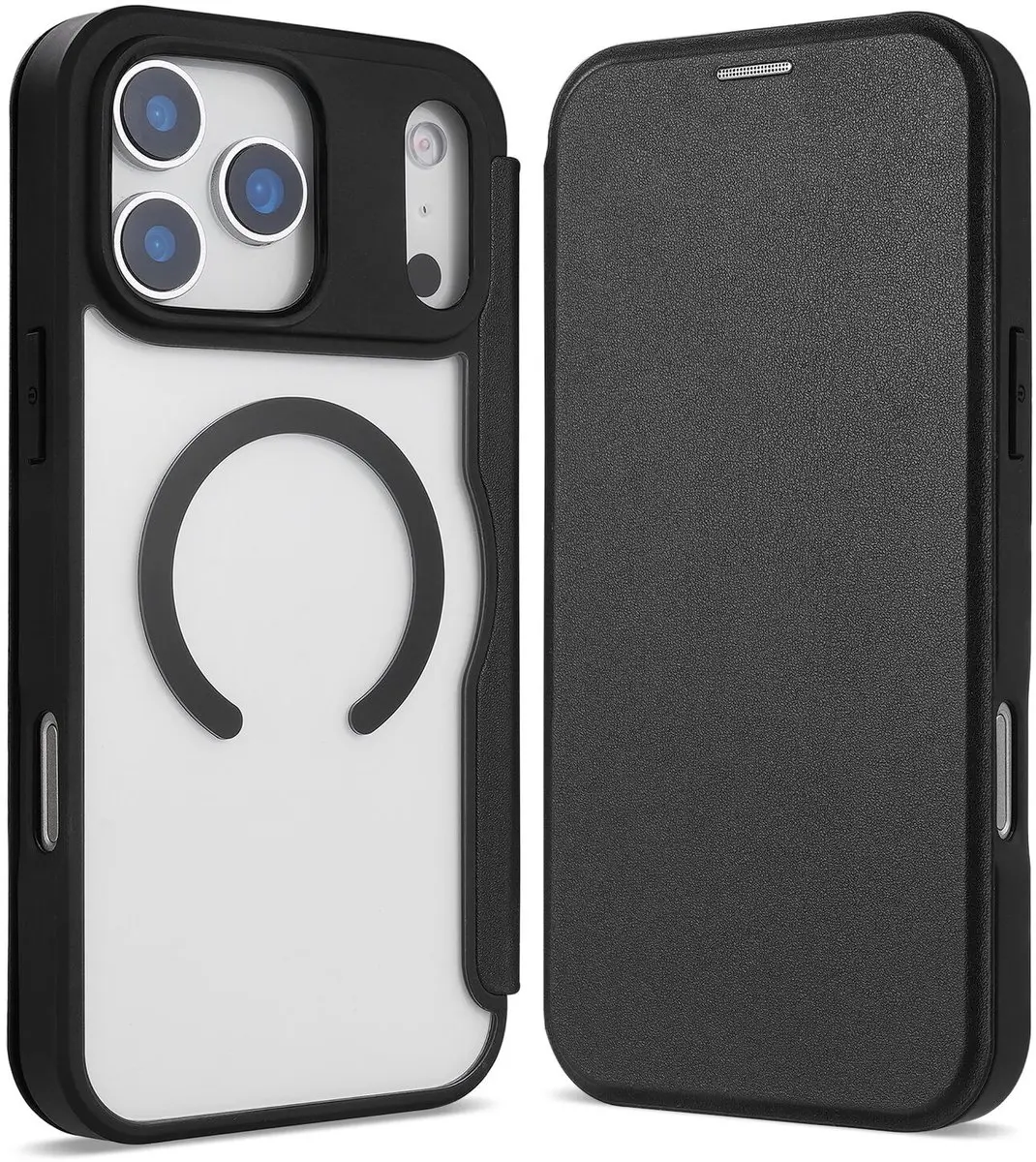 Selected Portemonnee Hoesje iPhone 17 Pro Max - MagSafe - 1 Pasje - Zwart/Transparant - afbeelding 6 van 6