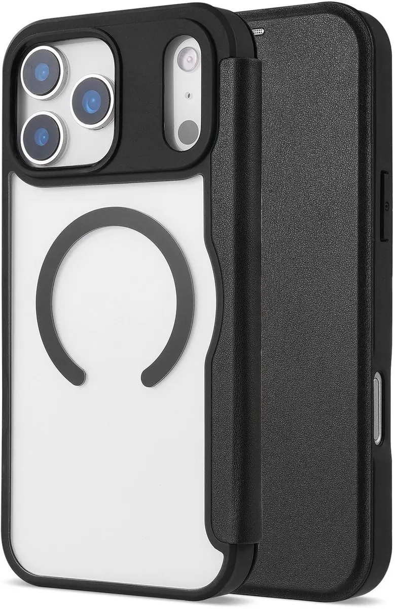 Selected Portemonnee Hoesje iPhone 17 Pro Max - MagSafe - 1 Pasje - Zwart/Transparant