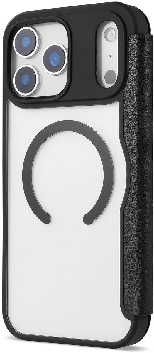 Selected Portemonnee Hoesje iPhone 17 Pro Max - MagSafe - 1 Pasje - Zwart/Transparant
