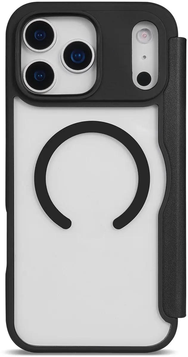 Selected Portemonnee Hoesje iPhone 17 Pro Max - MagSafe - 1 Pasje - Zwart/Transparant