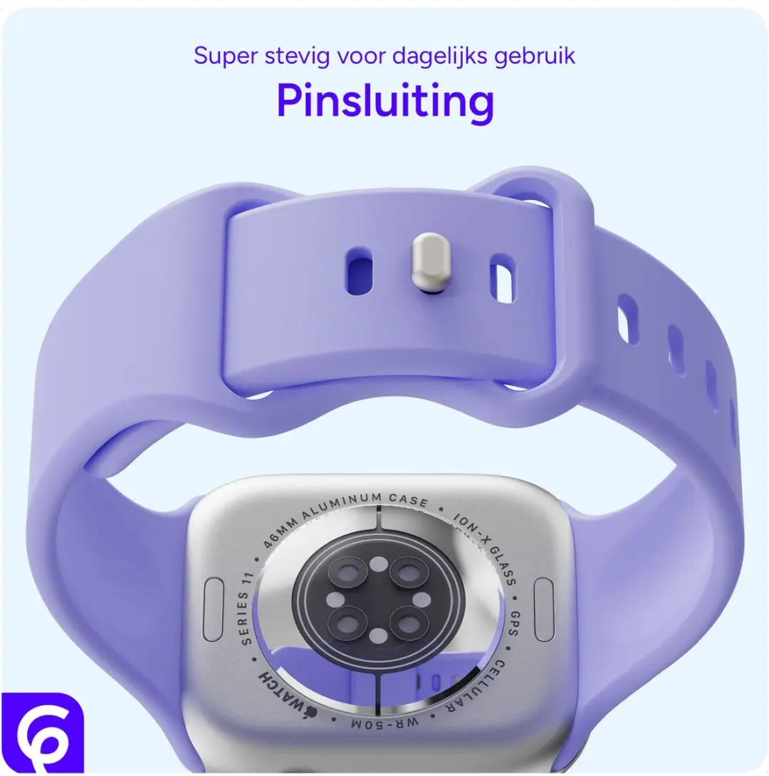 Selected SBG Siliconen Horlogeband Apple Watch Series 9 45mm - Paars