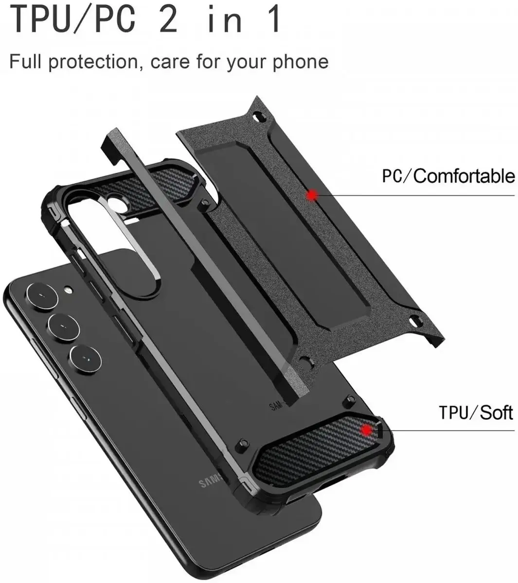 Selected Hoesje Samsung Galaxy A05 Shock Proof Zwart