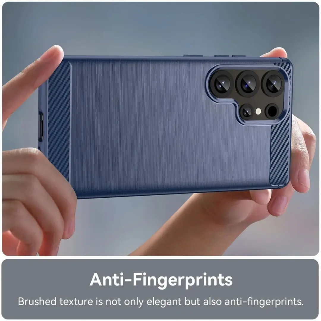 Selected Geborsteld TPU Hoesje Samsung Galaxy S25 Ultra - Blauw