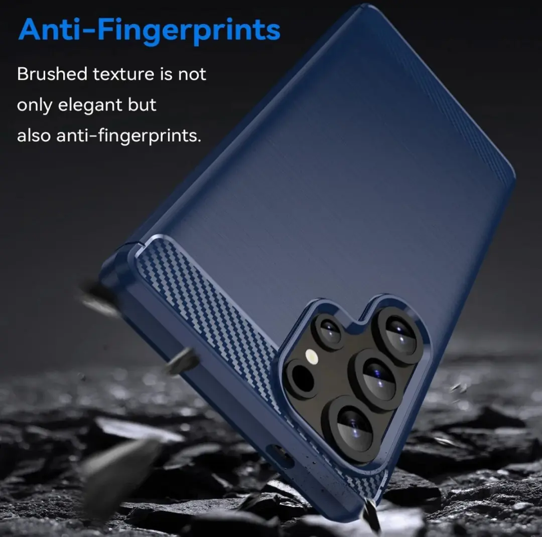 Selected Geborsteld TPU Hoesje Samsung Galaxy S25 Ultra - Blauw