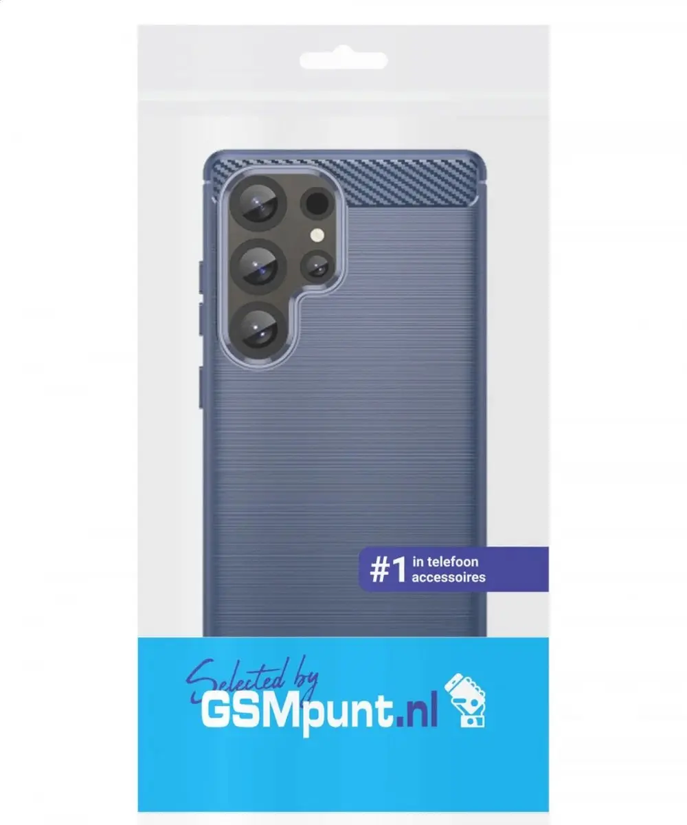 Selected Geborsteld TPU Hoesje Samsung Galaxy S25 Ultra - Blauw