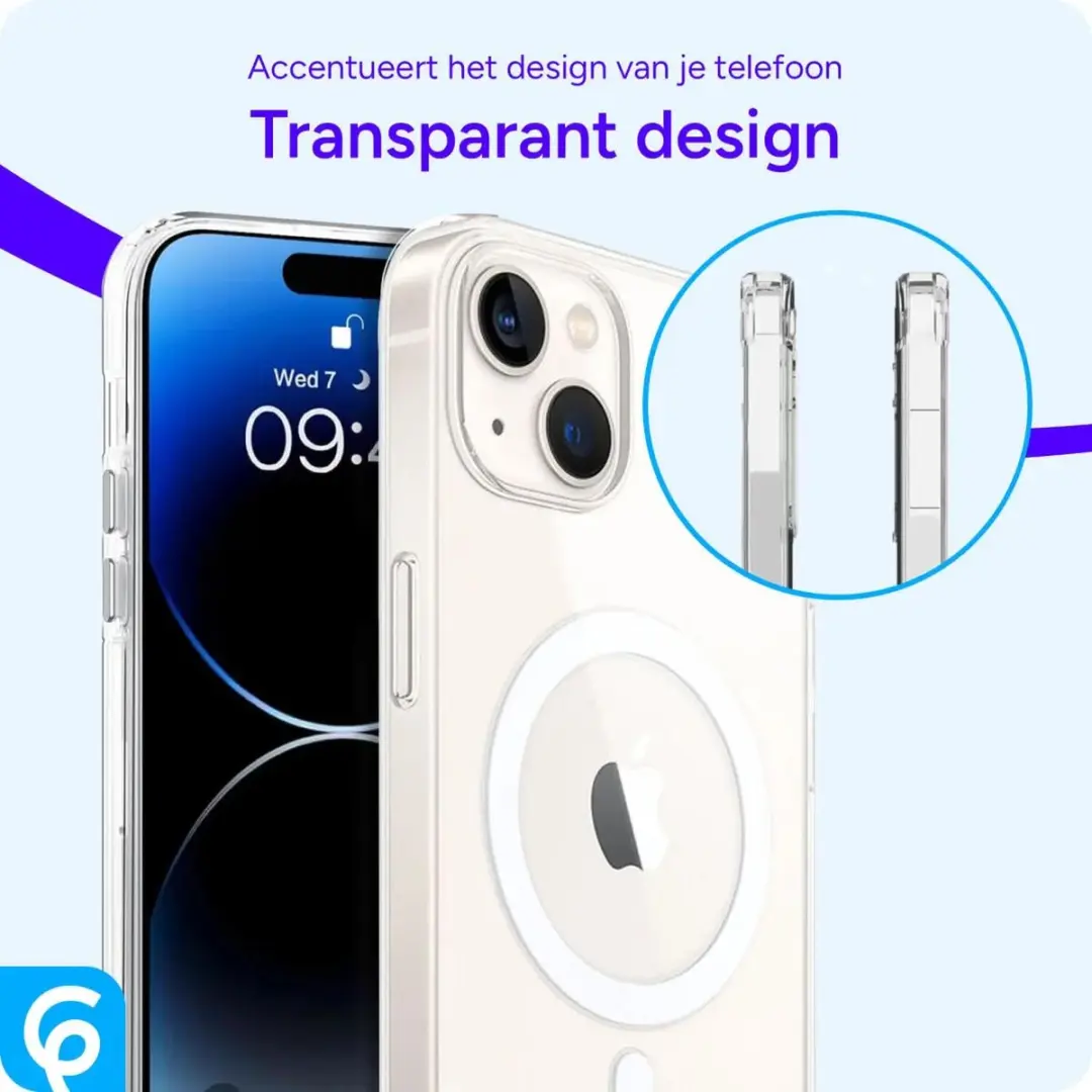 Selected by GSMpunt Apple iPhone 13 TPU Hoesje Transparant - MagSafe