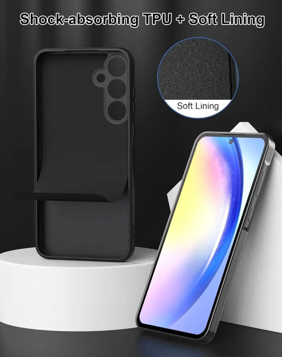 Selected Hoesje Samsung Galaxy A55 Back Cover - Dun Flexibel TPU Zwart - afbeelding 6 van 6