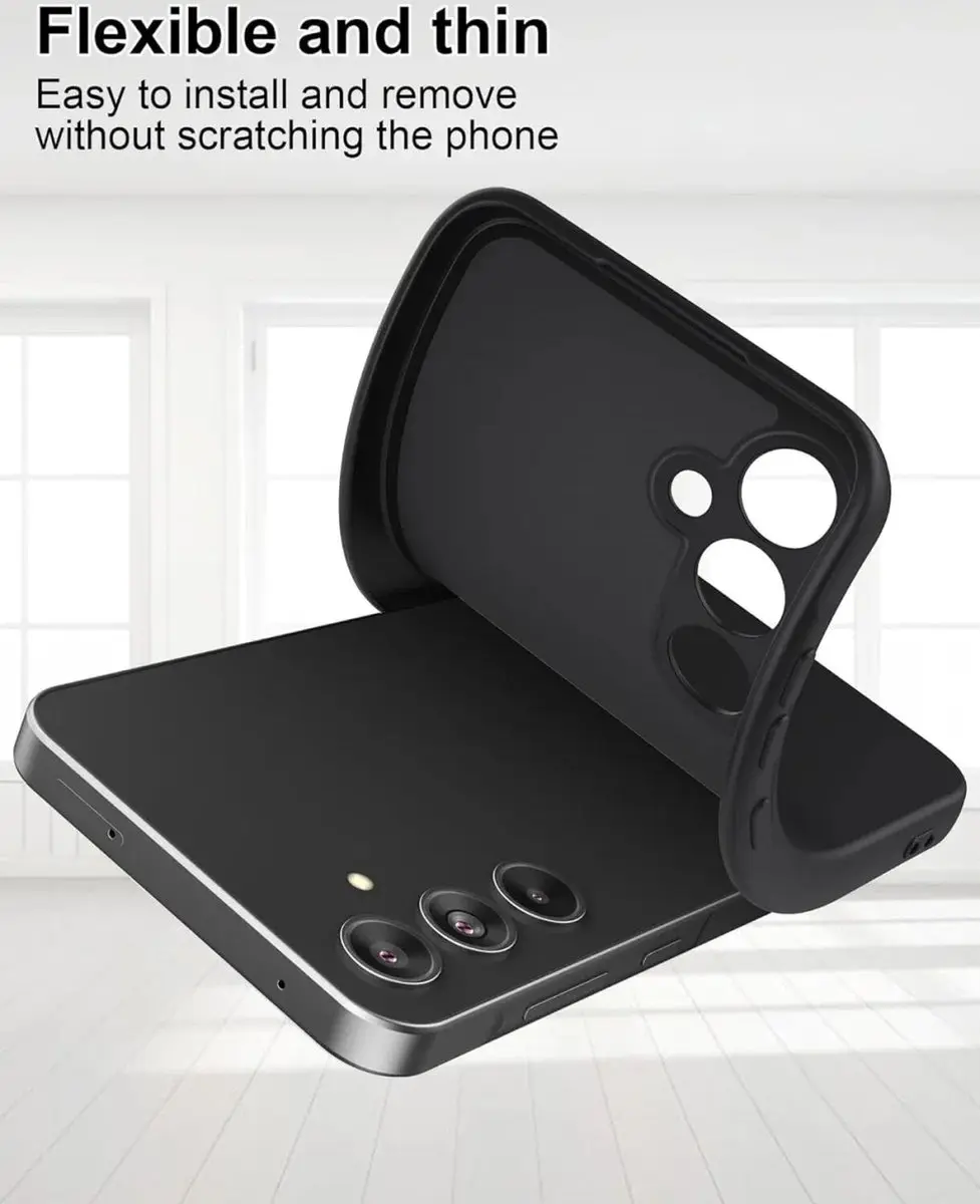 Selected Hoesje Samsung Galaxy A55 Back Cover - Dun Flexibel TPU Zwart