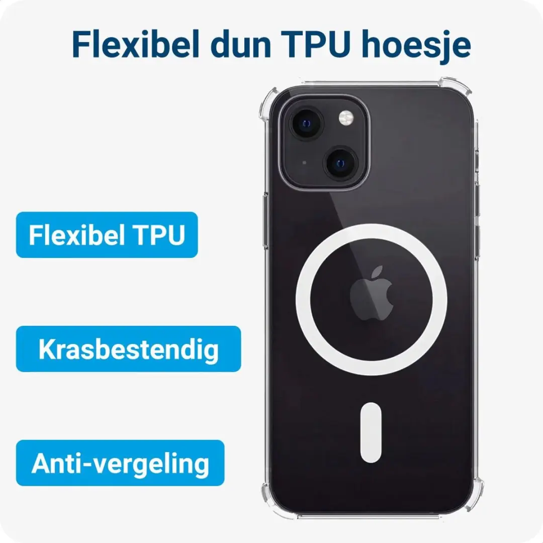 Selected iPhone 15 Hoesje + Schermbeveiliging - MagSafe Transparant