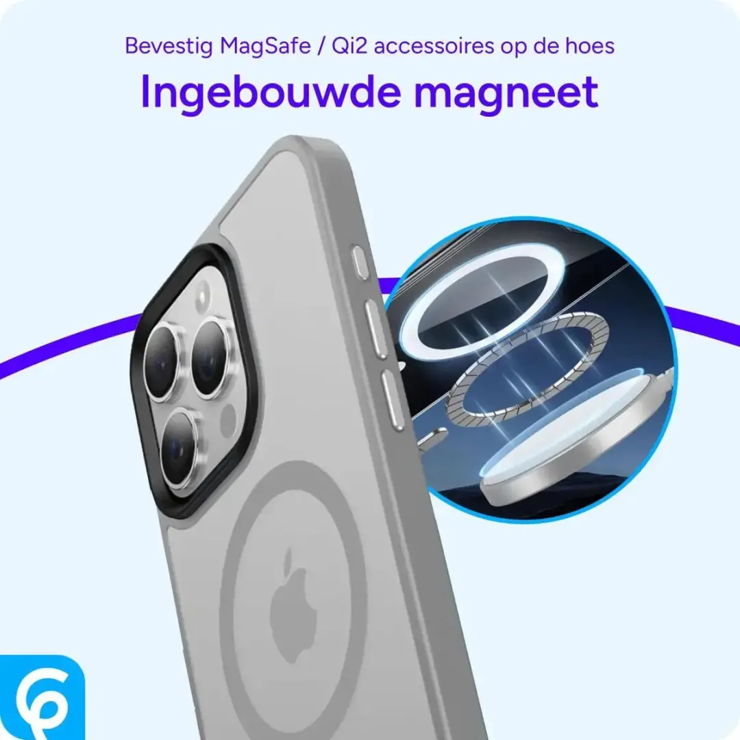 Selected by GSMpunt Apple iPhone 15 Pro Hoesje - Grijs - MagSafe