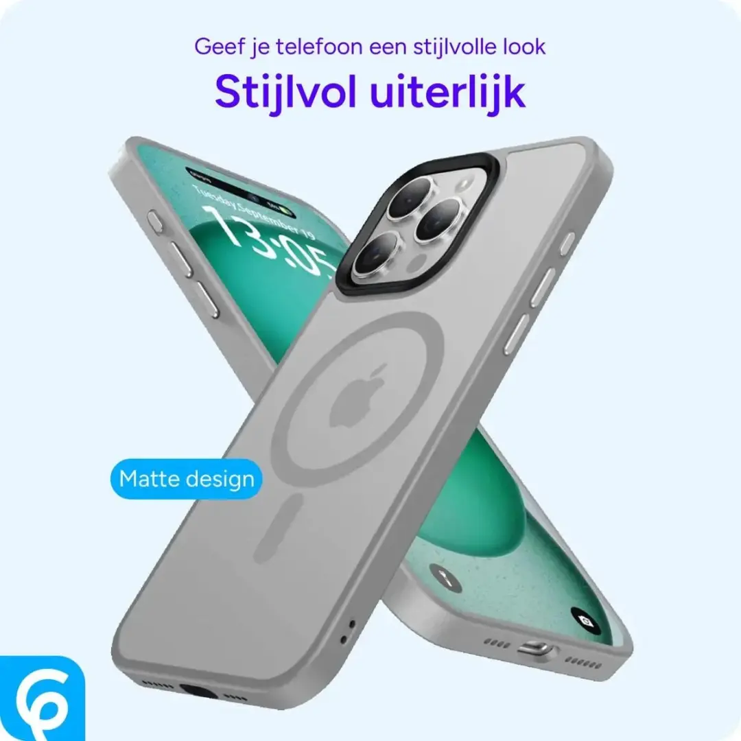 Selected by GSMpunt Apple iPhone 15 Pro Hoesje - Grijs - MagSafe