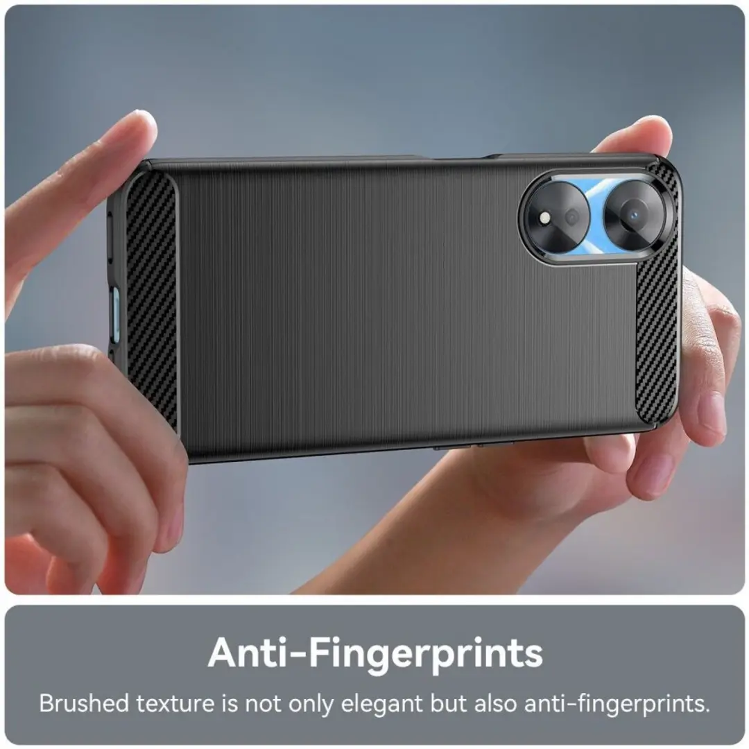 Selected Geborsteld TPU Hoesje Oppo A78 - Zwart
