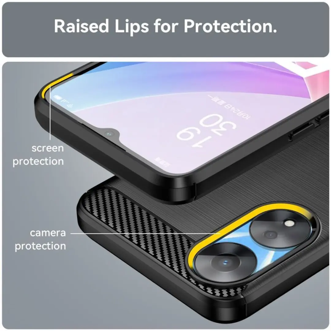 Selected Geborsteld TPU Hoesje Oppo A78 - Zwart
