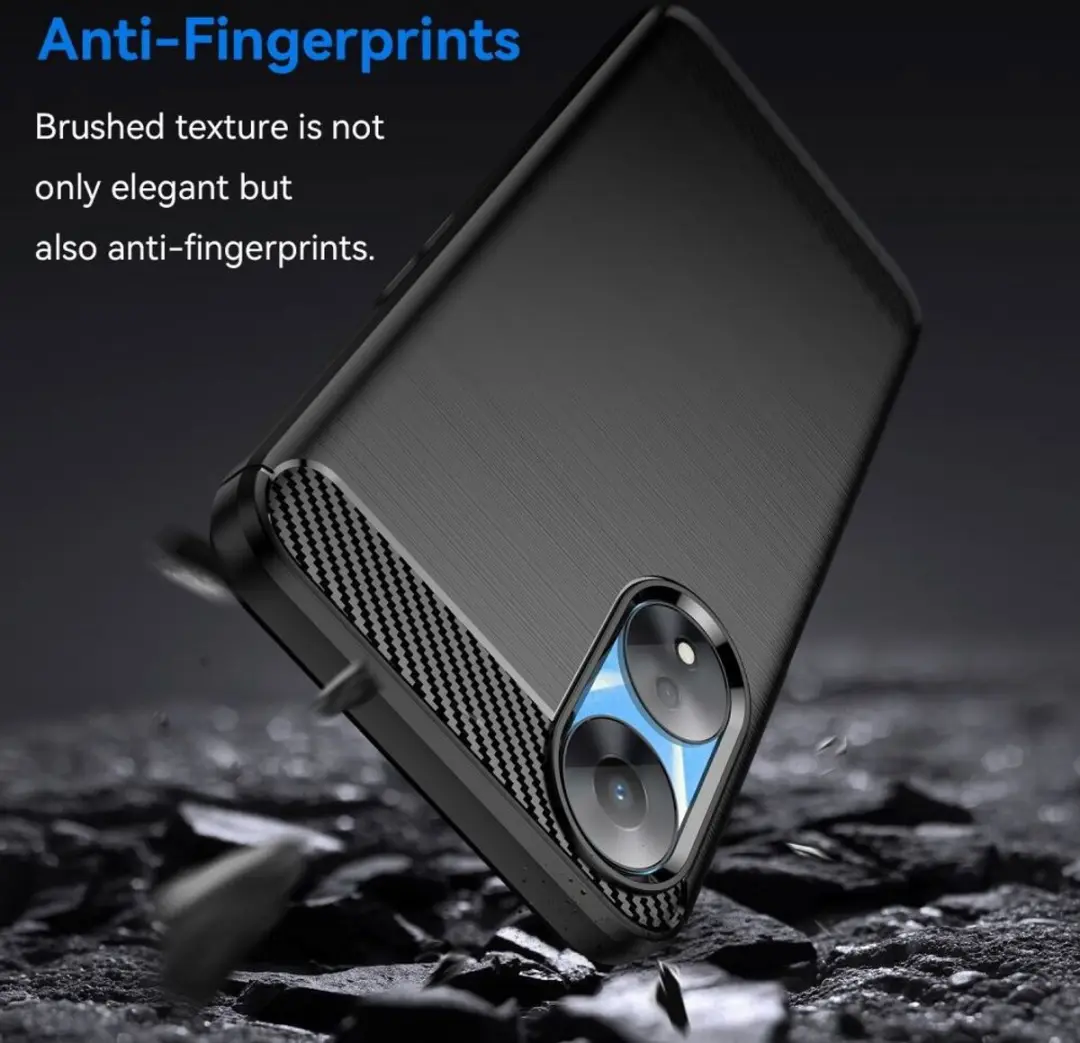 Selected Geborsteld TPU Hoesje Oppo A78 - Zwart - afbeelding 6 van 6