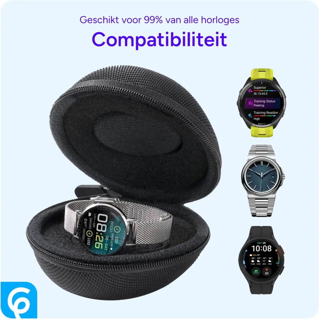Selected Reis Etui Smartwatch - Zwart - o.a. Apple/Samsung