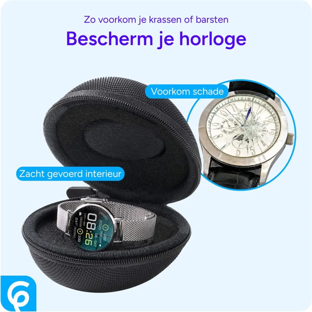 Selected Reis Etui Smartwatch - Zwart - o.a. Apple/Samsung