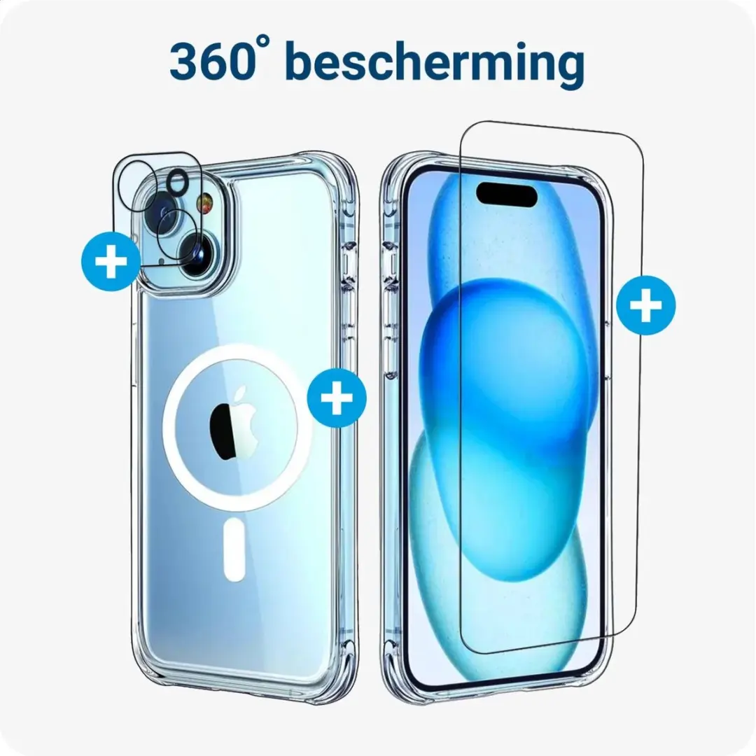 Selected iPhone 15 Plus Hoesje + Schermprotector - MagSafe Transparant - afbeelding 6 van 6