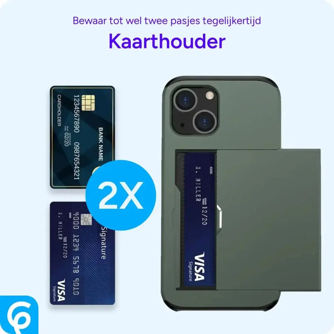 Selected Hoesje Samsung Galaxy S23 - Groen - Kaarthouder 2 Stuks