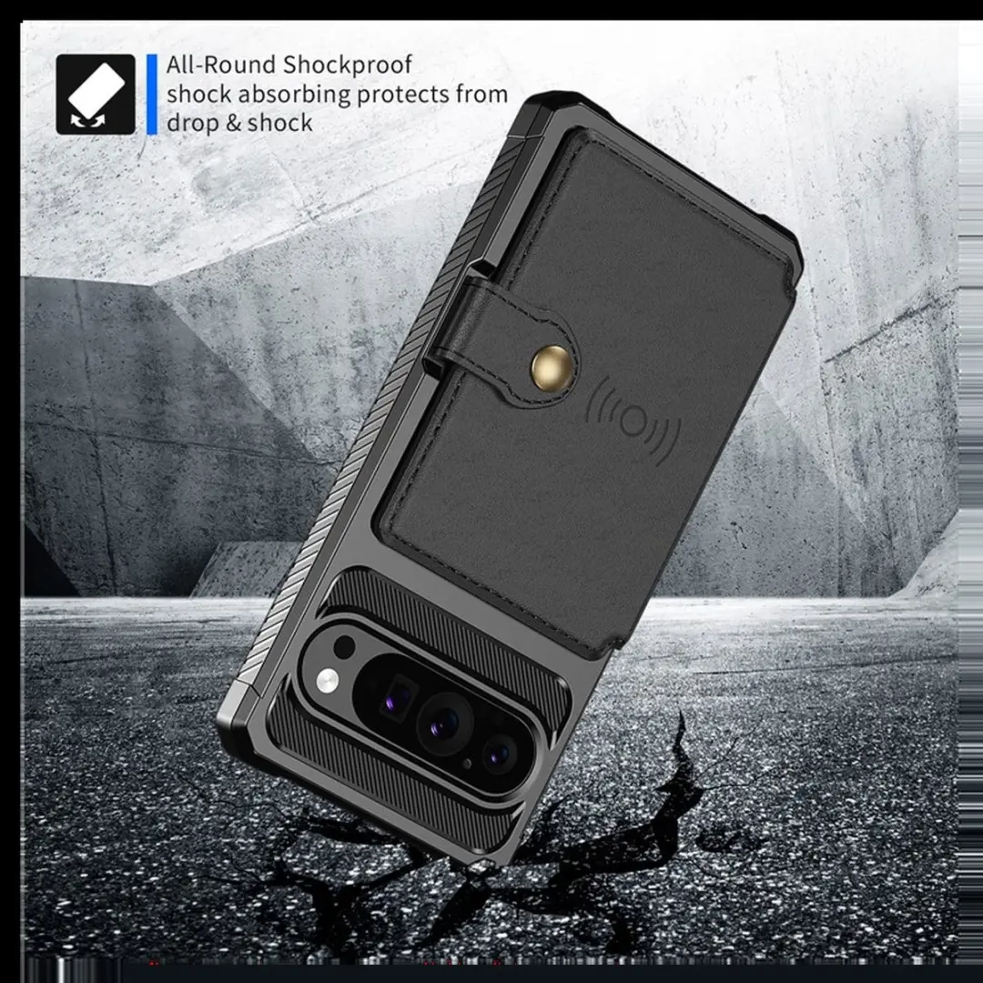 Selected Portemonnee Hoesje Google Pixel 10/10 Pro - 4 Pasjes - Zwart