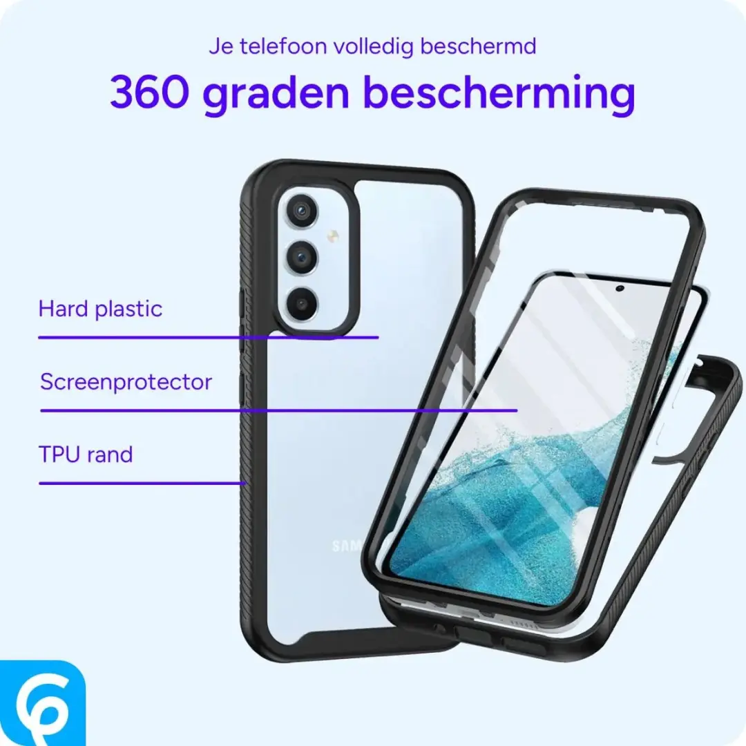 Selected by GSMpunt Hoesje Samsung Galaxy A34 - Full Protect - Zwart/Transparant