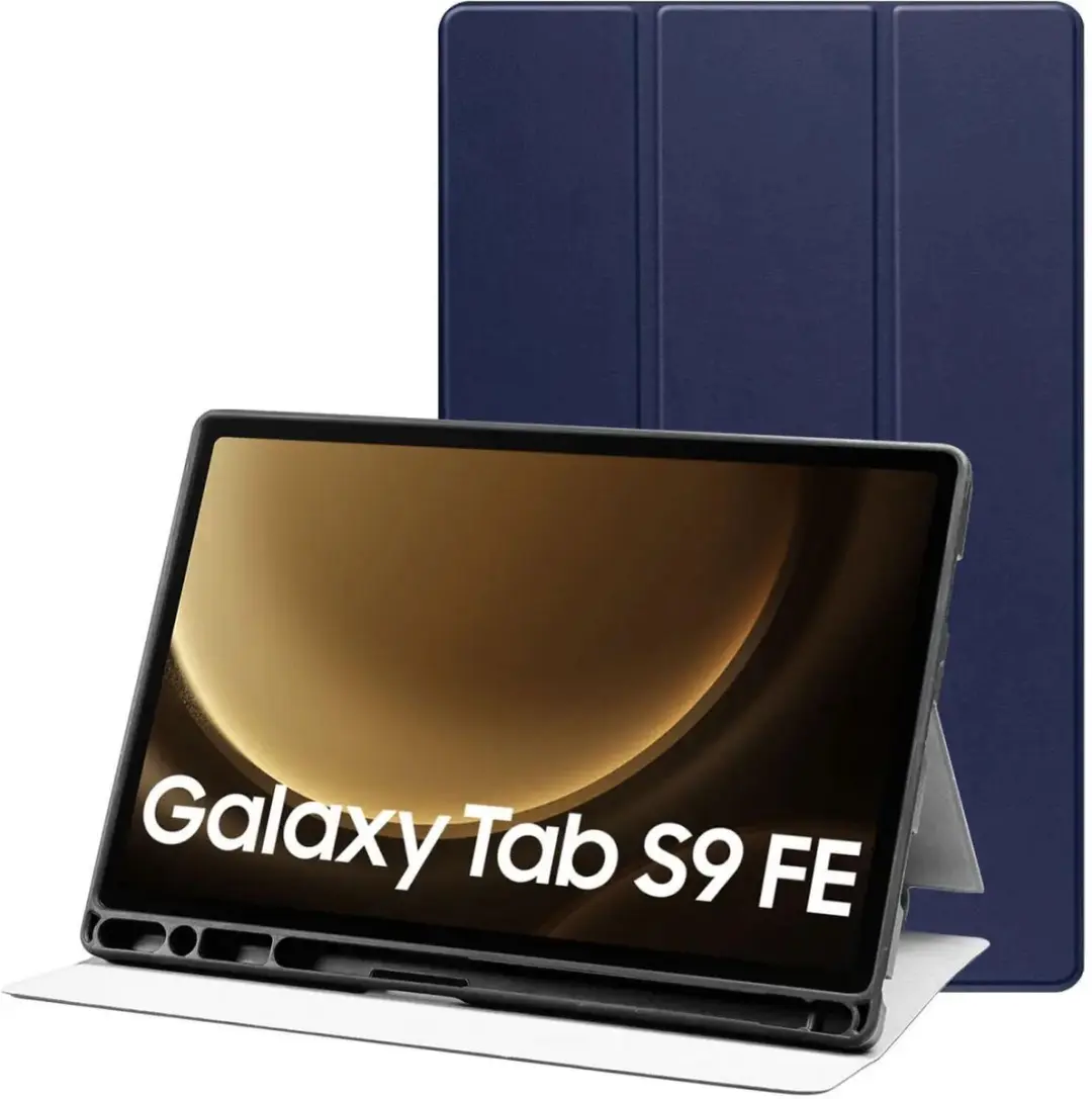 Selected Tablethoes Tri-Fold Book Case - Blauw - o.a. Galaxy Tab S9/S10
