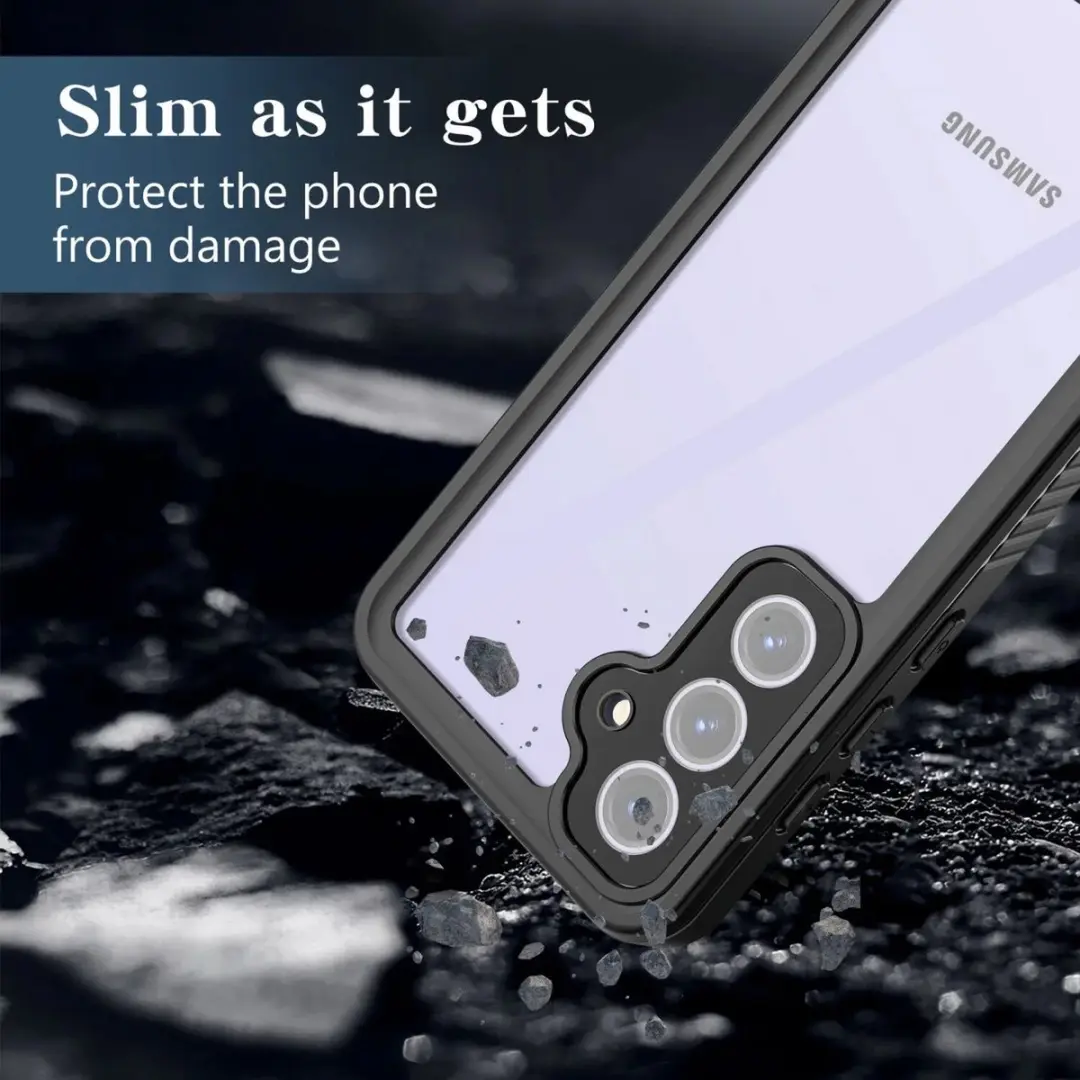 Selected SBG Outdoor Case Waterdicht voor Samsung Galaxy S24 FE - IP68 - Zwart/Transparant