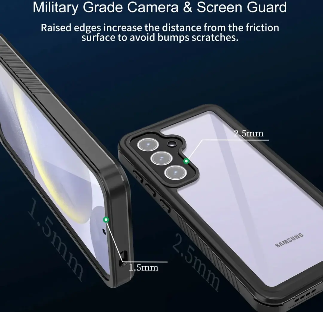 Selected SBG Outdoor Case Waterdicht voor Samsung Galaxy S24 FE - IP68 - Zwart/Transparant