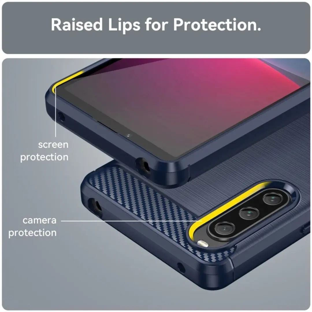 Selected Geborsteld TPU Hoesje Sony Xperia 10 V - Blauw