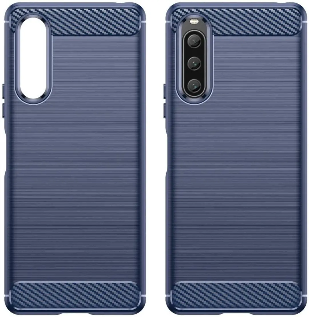 Selected Geborsteld TPU Hoesje Sony Xperia 10 V - Blauw