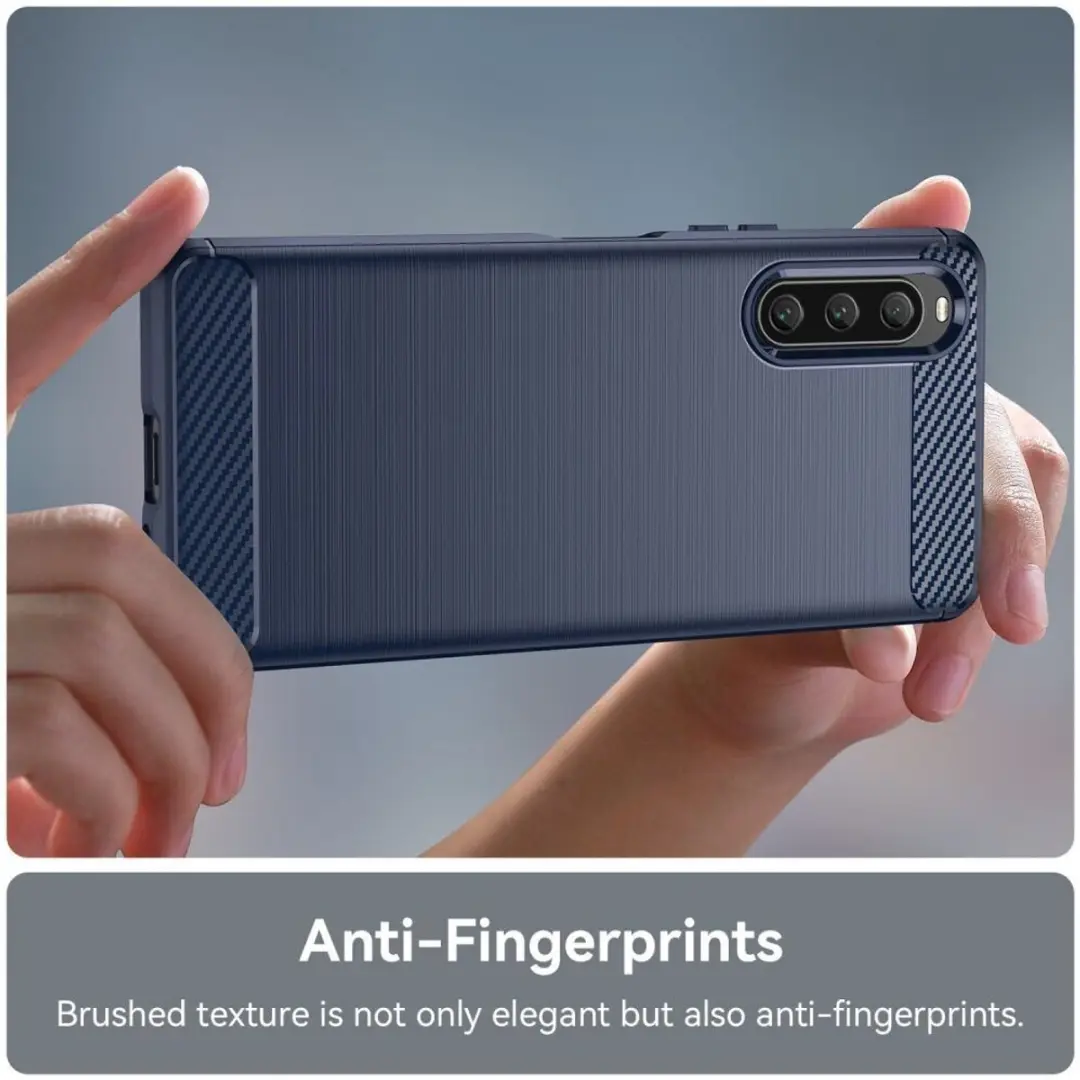Selected Geborsteld TPU Hoesje Sony Xperia 10 V - Blauw