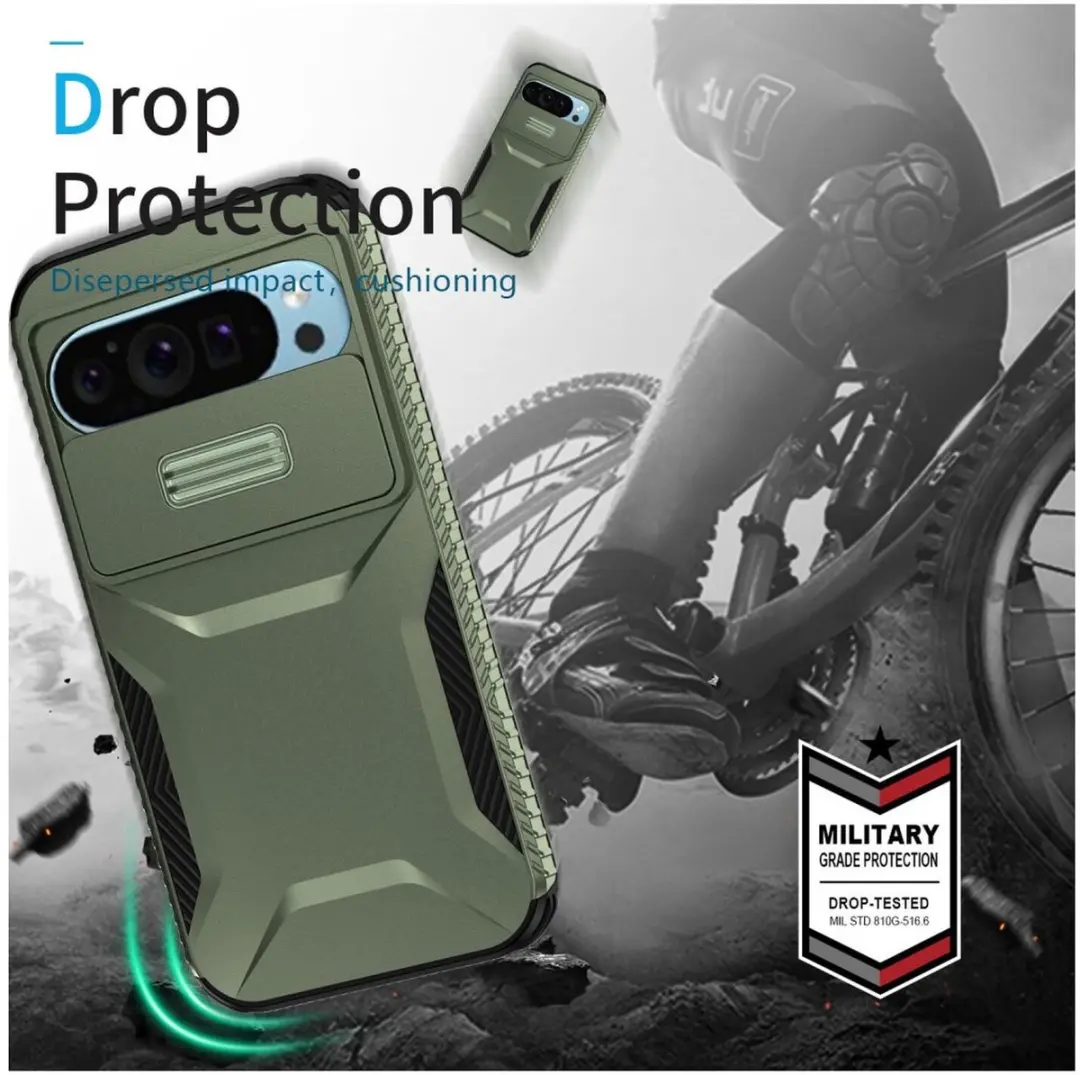 Selected by GSMpunt.nl Google Pixel 10/9 Pro Hoesje - Groen - Camera Slider