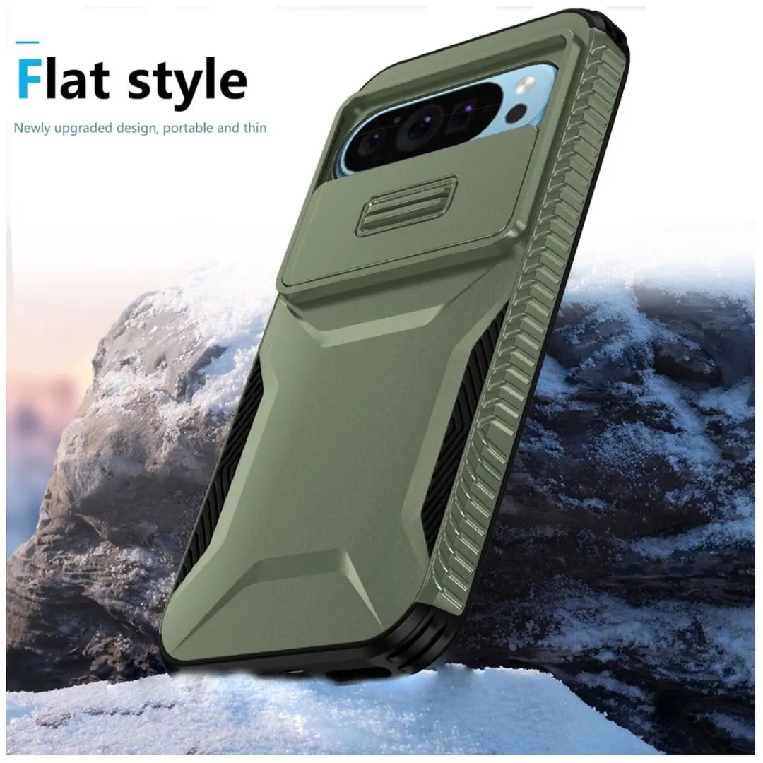 Selected by GSMpunt.nl Google Pixel 10/9 Pro Hoesje - Groen - Camera Slider