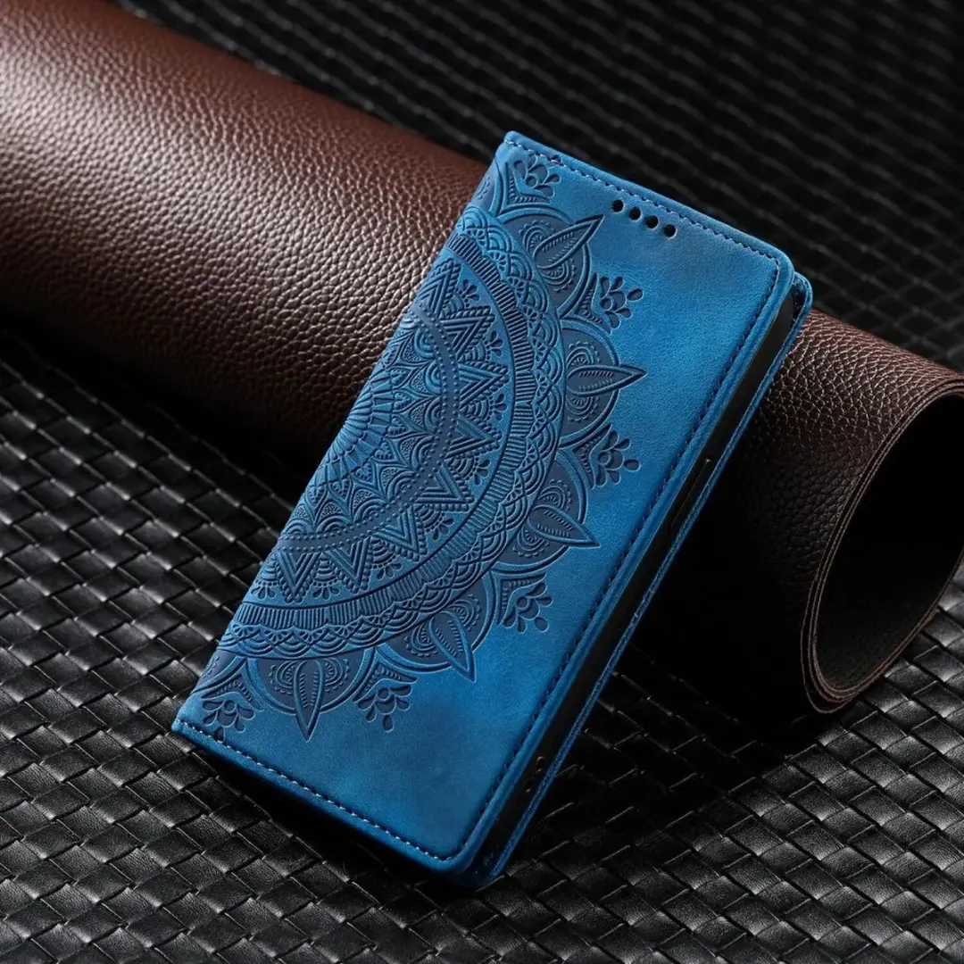 Selected Hoesje Mandala Book Case Xiaomi 14T - Blauw - 2 Pasjes